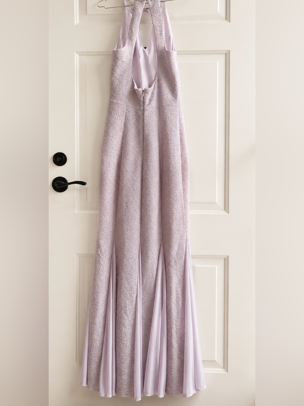 Nightway Mauve/Pink Glitter Halter Mermaid Formal Gown Dress Size 10 Macy’s - Picture 3 of 5